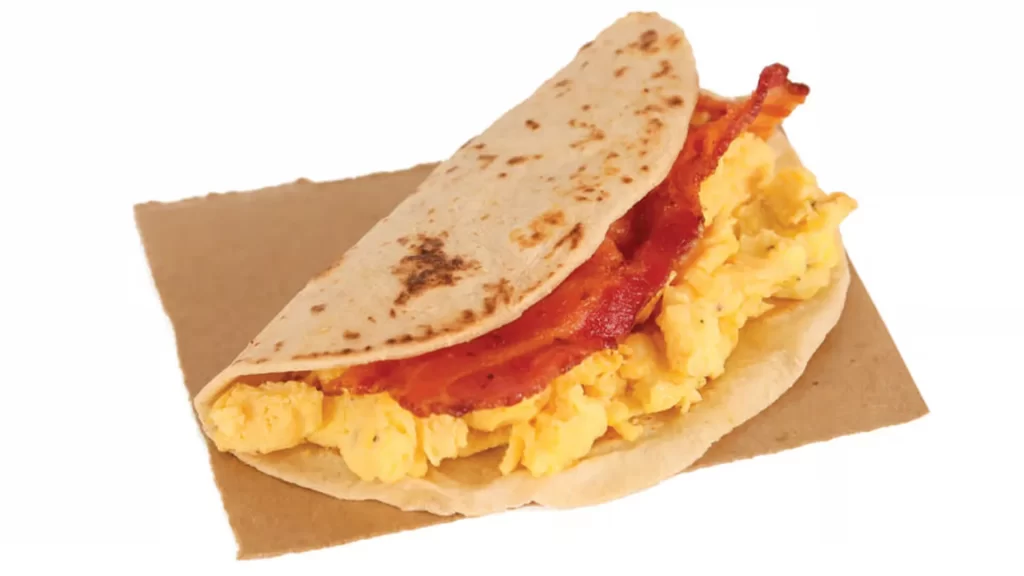 Bacon and egg taco