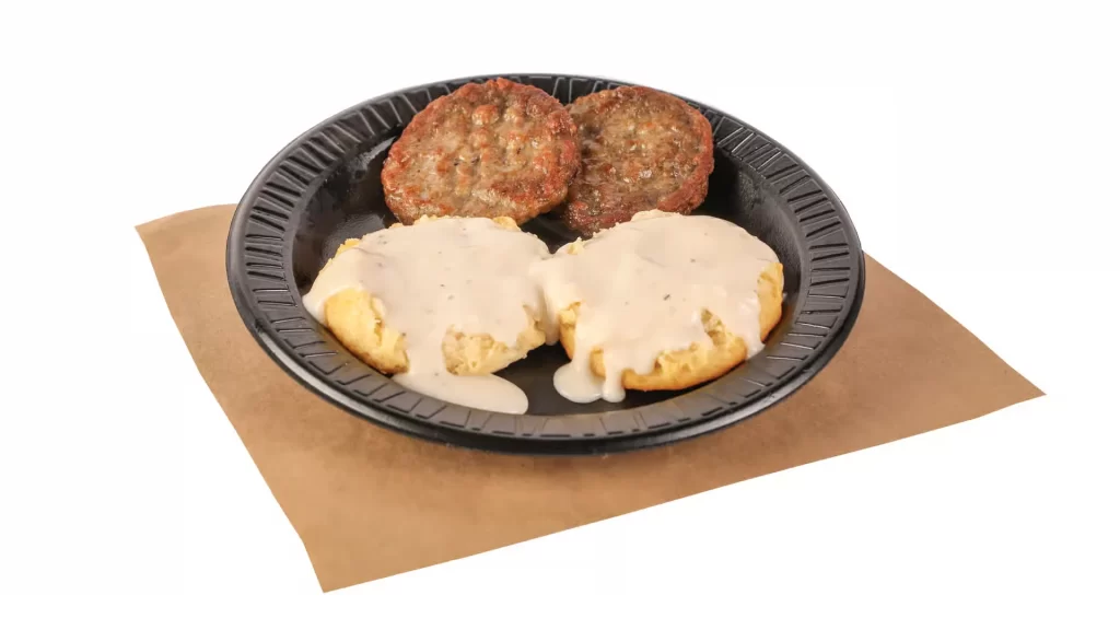 Cowboy Breakfast biscuit gravy and bacon